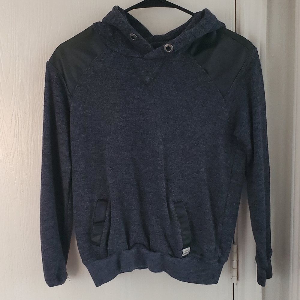 Medium Blue Garage Hoodie With Leather Patches